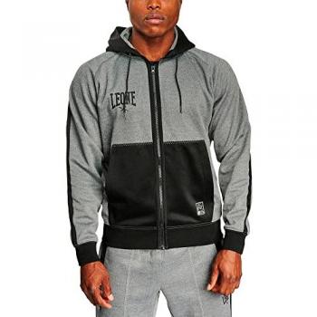 Leone1947 Melange Full Zip Sweatshirt Gris L Hombre