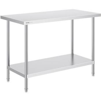 Vevor table préparation en acier inoxydable 61×121,9×86,4 cm