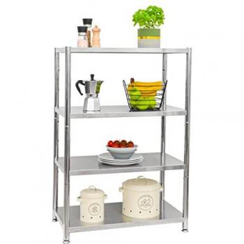 Scaffale Metallico 4 Ripiani - Acciaio Inox - 160kg - Dimensioni 74x41x108