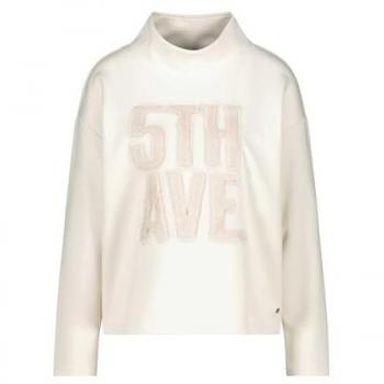 Sweatshirt MONARI Gr. 40, weiß Damen Sweatshirts mit Fellimitat Applikation