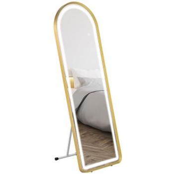 MirrorLuxe 151.5x50cm – Espejo de Cuerpo Entero con Soporte y Táctil