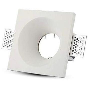 Portafaretto Lampada Led GU10 Da Incasso A Scomparsa Corpo Quadrato 120X120mm In Gesso Bianco Verniciabile SKU-3641