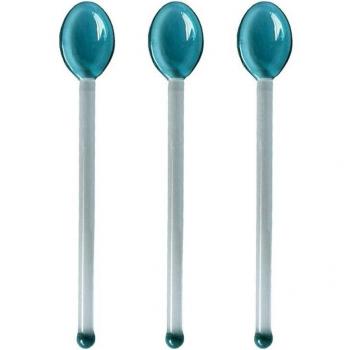 3Pcs Long Handle Glass Teaspoons