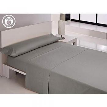 Sábana Bajera Ajustable Happy Home Lisos Cotton Gris Cama 135