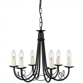 Elstead – Minster – Lustre à 6 ampoules finition noire, E14