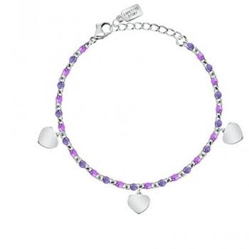 Bracelet Élégance Acier et Émail Blanc La Petite Story