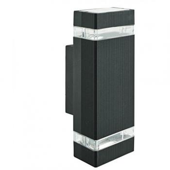 Sheffield Up Down Wall Bracket, Black, Clear Diffuser IP44 2700K - Searchlight
