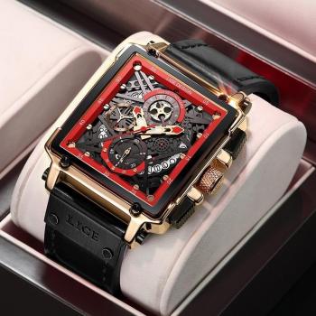 Reloj Cuadrado Hueco LIGE para Hombre