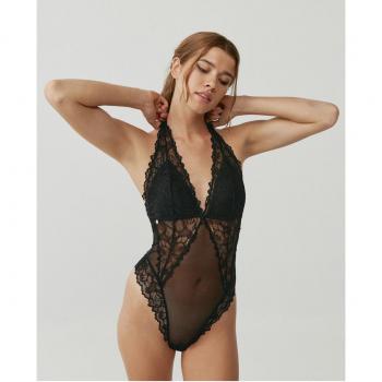 Body de mujer - Encaje y tul - Negro - S