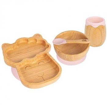 4pc Lenny the Llama Bamboo Suction Feeding Set