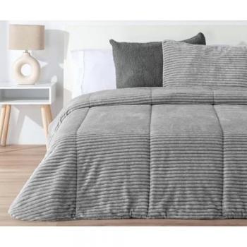 Edredón Comforter Melange Jaspeado Rayas Gris