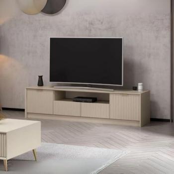 Toscohome Porta TV con ante effetto cannettato