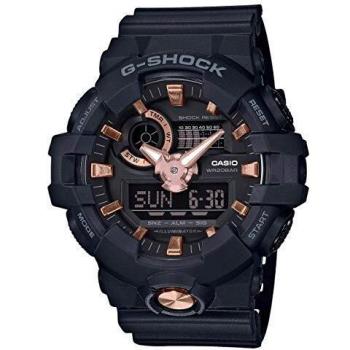 Casio 'G-Shock Combi' Black Stainless Steel and Resin Quartz Chronograph Watch