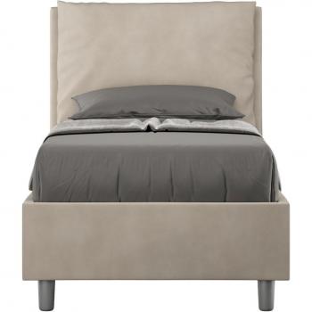 Letto Singolo con Rete Microfibra Antea 90x190 Sabbia