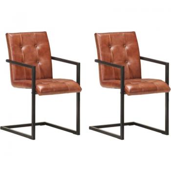 Furniture Limited - Set di Sedie da Pranzo a Sbalzo 2 pz Marroni