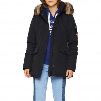 Superdry Parka für Damen Ashley Everest, Farbe Schwarz (Black 02a)