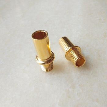 Gold M10 Single Head Hollow Tube Male Thread for G4 Light Base - 10 Pack