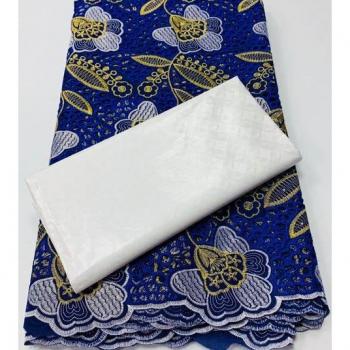 Tissu Bazin Africain Luxe – Dentelle Suisse + Brocart Guinée