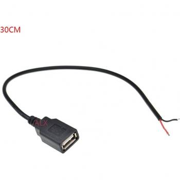 Connecteur USB Femelle 24AWG, 30 cm, Double Poteau – Câble d’Alimentation Bande LED 5050