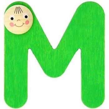 Hess 0041M - Letra de madera m con cara linda