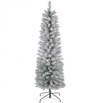 HOMCOM 6ft Green and White Pencil Christmas Tree