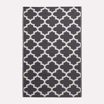 Nola Geometric Black & White Outdoor Rug, 150 x 240 cm