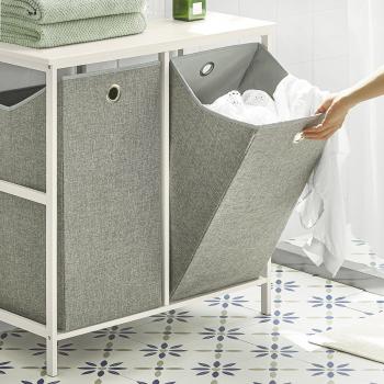 SoBuy Gabinete de Lavandería con 2 Cestas Extraíbles