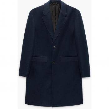 Men's Casual Wool Coat with Double Pockets for Fall/Winter