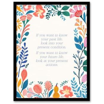 Buddha's Bloom: A4 Wall Print of Past‑Present‑Future Serenity