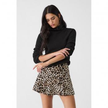 Stradivarius Flowing Printed Skort in Beige Size S