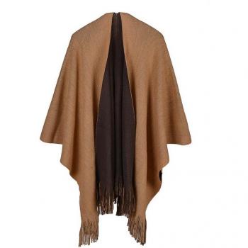 FXAASS Neuer Herbst/Winter Poncho Schal Frauen Stola ACRYL Warm Doppel-Seite