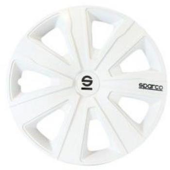 4-Piece Sparco Palermo 15-inch White Hubcaps