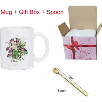 Ceramic Coffee Mug with Golden Handle