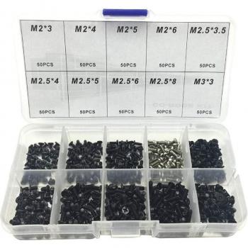 500Pcs M2 M2.5 M3 KM Phillips Screws for Computer