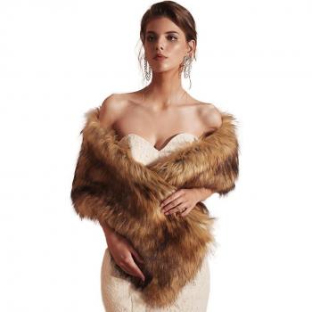 Châle en fausse fourrure pour femme