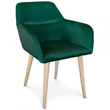 Fauteuil design scandinave vert velours