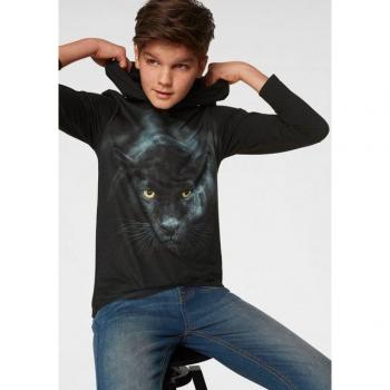 KIDSWORLD Kapuzen-Longshirt Panther – Baumwollbasic für Jungen