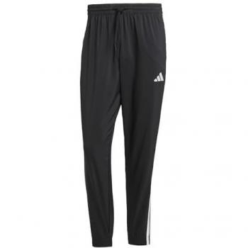 Pantaloni lunghi adidas Essentials Woven 3 Stripe nero puro bianco - L
