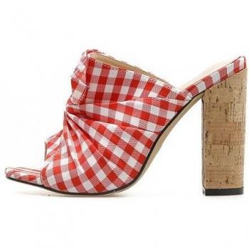 Sandales à talons carrés Eilyken pour femmes, pantoufles classiques à carreaux, taille 35-40