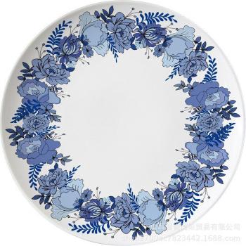Placa Decorativa Nordic Blue Bone China