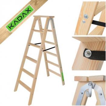 Escalera Kadax de Pintura Extensible en Madera 2x6, Plegable y de Doble Cara
