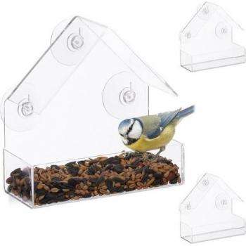 Wildbird Whisperer 3‑Pack Window Feeders – Clear Dome