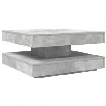 VidaXL 360-Degree Rotatable Coffee Table in Concrete Grey 70x70x34.5 cm