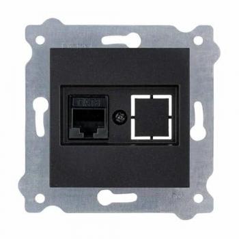 Prise RJ45 Cat6 métallique noir EXEN