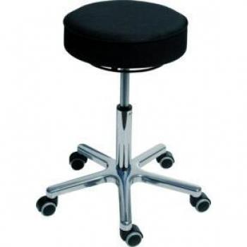 Tabouret Pivotant Similicuir Noir à Roulettes STIER