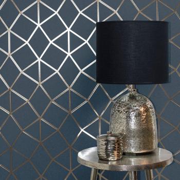 Navy Geo Trellis Vinyl