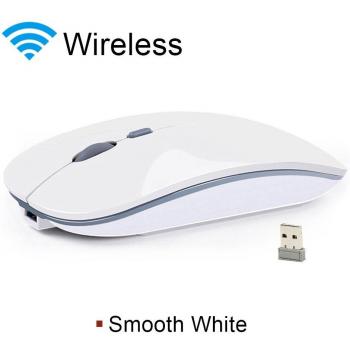 Rechargeable Wireless Bluetooth Mouse - Silent Ergonomic 2.4GHz USB Optical for Computers