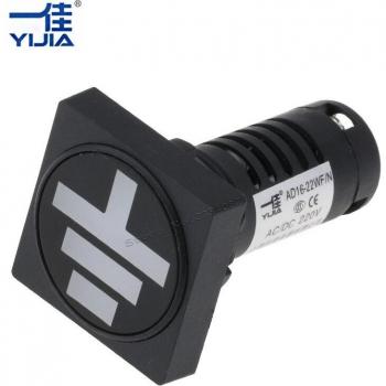 Square LED Ground Position Indicator (AD16‑22WF/N) – 22 mm, Multi‑Voltage (12–380 V)