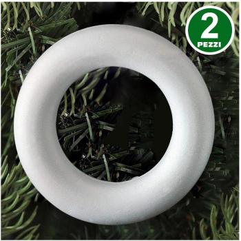 Anelli di Polistirolo Bianchi 27cm per Decorazioni Natalizie - Set da 2