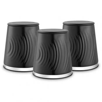 Sonar Black Canister Set of 3 for Kitchen Storage
